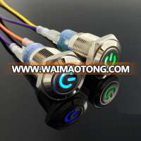 16mm Metal LED Waterproof Push Button Switch (Ring lamp IP67)